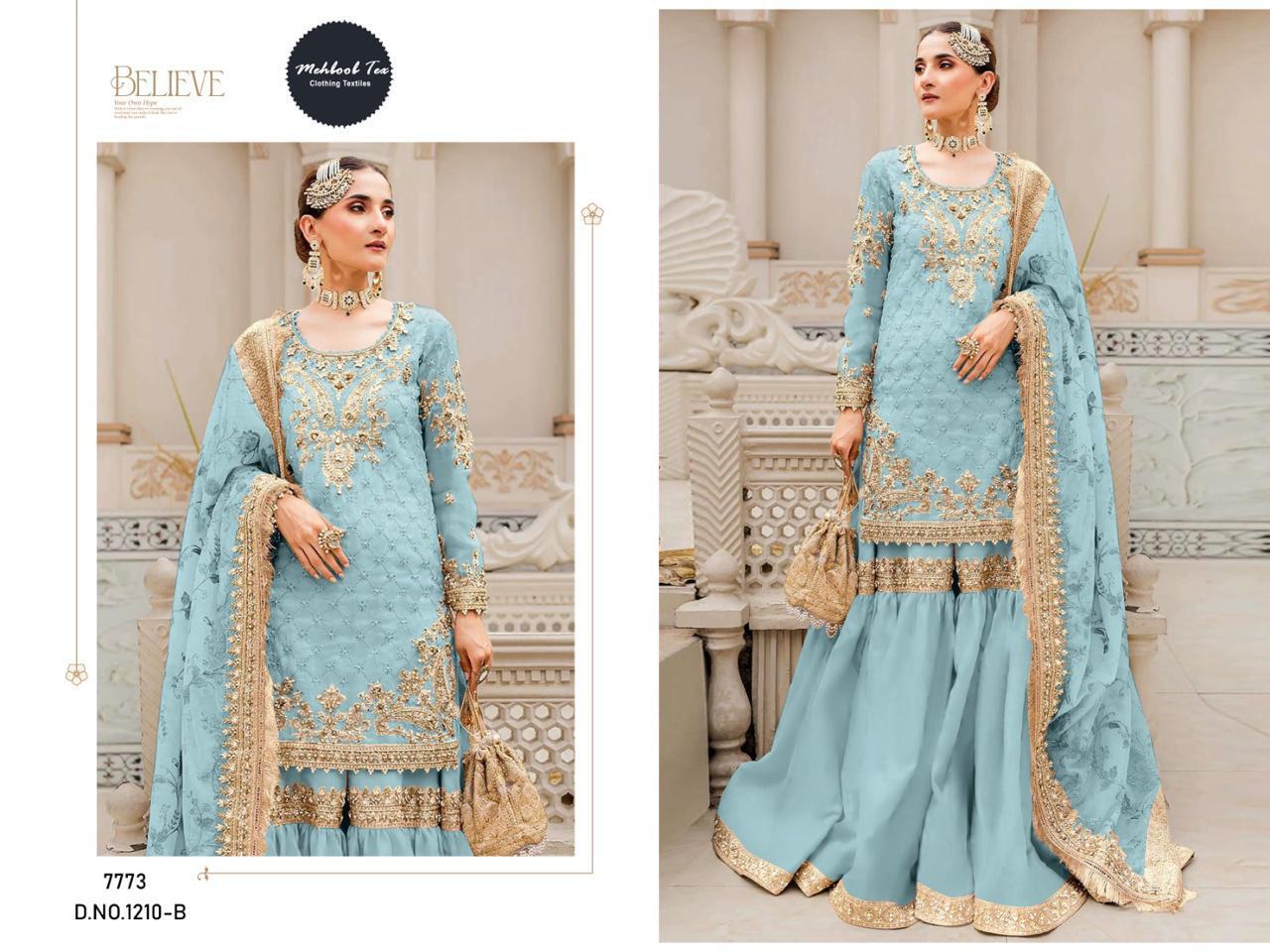 1210 Mehbbob tex Heavy Georgette Pakistani Suits Catalog